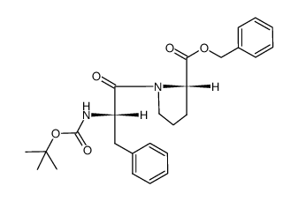 benzyl (tert-butoxycarbonyl)-L-phenylalanyl-L-prolinate结构式