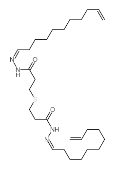 N-(undec-10-enylideneamino)-3-[2-[(undec-10-enylideneamino)carbamoyl]ethylsulfanyl]propanamide Structure