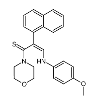 (E)-3-(4-Methoxy-phenylamino)-1-morpholin-4-yl-2-naphthalen-1-yl-propenethione结构式