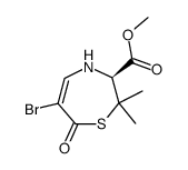 (3S)-6-bromo-2,3,4,7-tetrahydro-2,2-dimethyl-7-oxo-1,4-thiazepine-3-carboxylate结构式