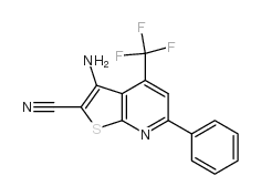 3-氨基-6-苯基-4-(三氟甲基)噻吩[2,3-B]吡啶-2-甲腈结构式