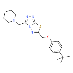 4-tert-butylphenyl [3-(1-piperidinylmethyl)[1,2,4]triazolo[3,4-b][1,3,4]thiadiazol-6-yl]methyl ether structure