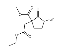 ethyl 3-bromo-1-methoxycarbonyl-2-oxocyclopent-1-ylacetate Structure