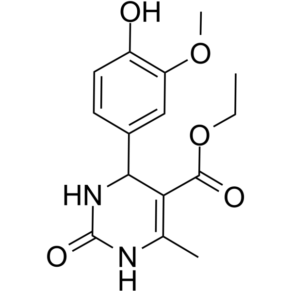 ethyl 4-(4-hydroxy-3-methoxyphenyl)-6-methyl-2-oxo-1,2,3,4-tetrahydropyrimidine-5-carboxylate Structure