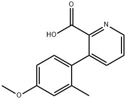 3-(4-Methoxy-2-methylphenyl)picolinic acid结构式