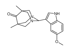 5,7-Dimethyl-2-(5-methoxy-1H-indol-3-yl)-1,3-diazatricyclo(3.3.1.1(sup 3,7))decan-6-one结构式