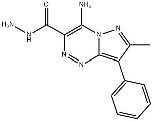 4-氨基-7-甲基-8-苯基吡唑并[5,1-C][1,2,4]三嗪-3-卡巴肼结构式