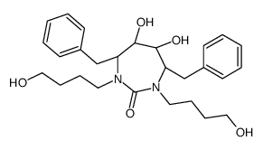 (4R,5S,6S,7R)-4,7-dibenzyl-5,6-dihydroxy-1,3-bis(4-hydroxybutyl)-1,3-diazepan-2-one Structure