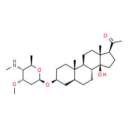 3β-[[2,4,6-Trideoxy-3-O-methyl-4-(methylamino)-β-D-ribo-hexopyranosyl]oxy]-14β-hydroxy-5α-pregnan-20-one结构式