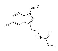 1-formyl-5-hydroxy-N-methoxycarbonyltryptamine结构式