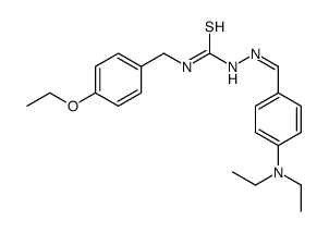 Hydrazinecarbothioamide, 2-((4-(diethylamino)phenyl)methylene)-N-((4-e thoxyphenyl)methyl)- structure