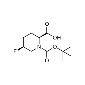 (2S,5S)-1-(tert-butoxycarbonyl)-5-fluoropiperidine-2-carboxylic acid structure