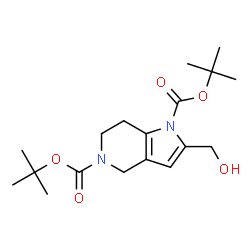 di-tert-butyl 2-(hydroxyMethyl)-6,7-dihydro-1H-pyrrolo[3,2-c]pyridine-1,5(4H)-dicarboxylate Structure