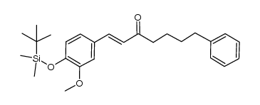 (E)-1-(4-((tert-butyldimethylsilyl)oxy)-3-methoxyphenyl)-7-phenylhept-1-en-3-one结构式