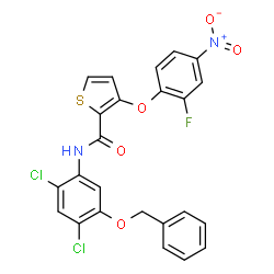 N-[5-(Benzyloxy)-2,4-dichlorophenyl]-3-(2-fluoro-4-nitrophenoxy)-2-thiophenecarboxamide structure