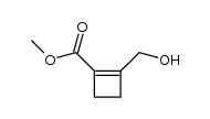 1-Cyclobutene-1-carboxylic acid, 2-(hydroxymethyl)-, methyl ester (9CI) structure