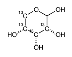 d-[2,3,4,5-13c4]ribose Structure