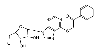 2-[9-[(2R,3R,4S,5R)-3,4-dihydroxy-5-(hydroxymethyl)oxolan-2-yl]purin-6-yl]sulfanyl-1-phenylethanone结构式