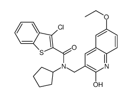 Benzo[b]thiophene-2-carboxamide, 3-chloro-N-cyclopentyl-N-[(6-ethoxy-1,2-dihydro-2-oxo-3-quinolinyl)methyl]- (9CI) Structure