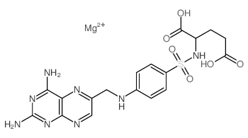 L-Glutamic acid,N-[[4-[[(2,4-diamino-6-pteridinyl)methyl]amino]phenyl]sulfonyl]-, magnesiumsalt (1:1)结构式