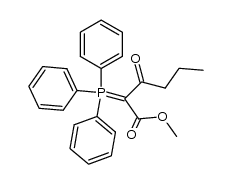 3-Oxo-2-(triphenylphosphoranyliden)hexansaeure-methylester结构式