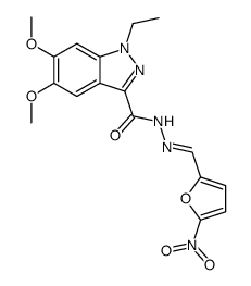 1-ethyl-5,6-dimethoxy-1H-indazole-3-carboxylic acid (5-nitro-furan-2-ylmethylene)-hydrazide结构式