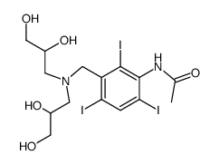 N-(3-{[Bis-(2,3-dihydroxy-propyl)-amino]-methyl}-2,4,6-triiodo-phenyl)-acetamide结构式