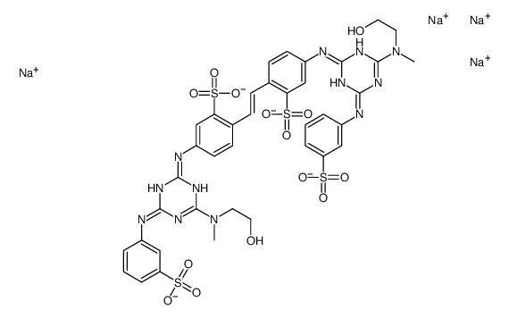 tetrasodium 4,4'-bis[[4-[(2-hydroxyethyl)methylamino]-6-[(3-sulphonatophenyl)amino]-1,3,5-triazin-2-yl]amino]stilbene-2,2'-disulphonate picture