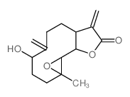 Oxireno[9,10]cyclodeca[1,2-b]furan-9(1aH)-one,decahydro-4-hydroxy-1a-methyl-5,8-bis(methylene)-,[1aR-(1aR*,4R*,7aS*,10aS*,10bR*)]- (9CI)结构式