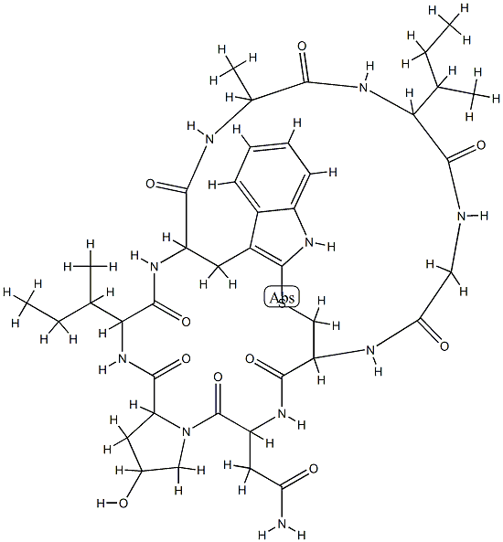 amaninamide, deoxy-Ile(3)-Ala(5)-结构式