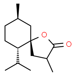 1-Oxaspiro[4.5]decan-2-one,3,9-dimethyl-6-(1-methylethyl)-,(5R,6S,9R)-(9CI) Structure