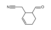 2-Cyclohexene-1-acetonitrile, 6-formyl-, trans- (9CI) Structure