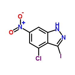 4-氯-3-碘-6-硝基-1H-吲唑结构式