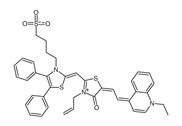 3-allyl-2-[[4,5-diphenyl-3-(4-sulphonatobutyl)thiazol-2(3H)-ylidene]methyl]-5-[(1-ethylquinolin-4(1H)-ylidene)ethylidene]-4-oxothiazolium Structure