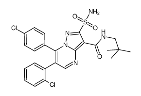 6-(2-chlorophenyl)-7-(4-chlorophenyl)-3-[N-(2,2-dimethylpropyl)carbamoyl]-2-sulfamoylpyrazolo[1,5-a]pyrimidine Structure