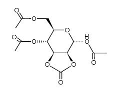 1,4,6-Tri-O-acetyl-2,3-O-carbonyl-αβ-D-mannose Structure