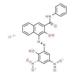 Chromate(1-), bis[3-hydroxy-4-[(2-hydroxy- 3,5-dinitrophenyl)azo]-N-phenyl-2-naphthalenecarboxamidato (2-)]-, sodium Structure