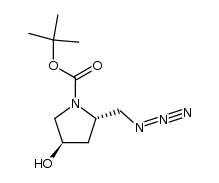 (2S,4R)-tert-butyl 2-(azidomethyl)-4-hydroxypyrrolidine-1-carboxylate结构式