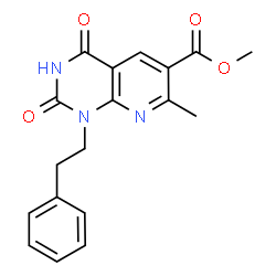 Methyl 7-methyl-2,4-dioxo-1-(2-phenylethyl)-1,2,3,4-tetrahydropyrido[2,3-d]pyrimidine-6-carboxyla结构式