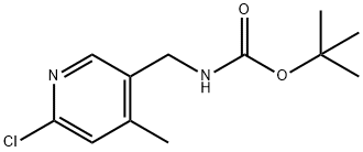 (6-Chloro-4-methyl-pyridin-3-ylmethyl)-carbamic acid tert-butyl ester Structure