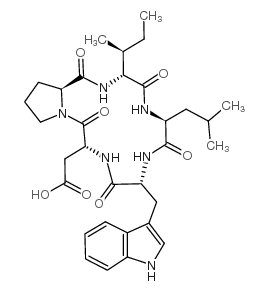 CYCLO(-D-ASP-PRO-D-ILE-LEU-D-TRP)结构式