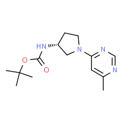 tert-Butyl N-[(3R)-1-(6-methylpyrimidin-4-yl)pyrrolidin-3-yl]carbamate Structure