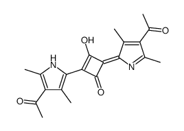 4-(4-acetyl-3,5-dimethylpyrrolium-2-ylidene)-2-(4-acetyl-3,5-dimethylpyrrol-2-yl)-3-oxocyclobut-1-en-1-olate Structure