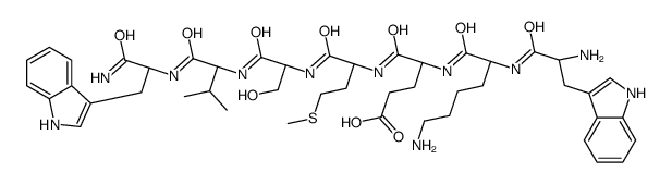 (4S)-4-[[(2S)-6-amino-2-[[(2S)-2-amino-3-(1H-indol-3-yl)propanoyl]amino]hexanoyl]amino]-5-[[(2S)-1-[[(2S)-1-[[(2S)-1-[[(2S)-1-amino-3-(1H-indol-3-yl)-1-oxopropan-2-yl]amino]-3-methyl-1-oxobutan-2-yl]amino]-3-hydroxy-1-oxopropan-2-yl]amino]-4-methylsulfany结构式