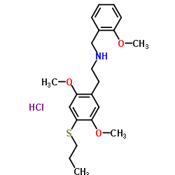 2-[2,5-Dimethoxy-4-(propylsulfanyl)phenyl]-N-(2-methoxybenzyl)ethanamine hydrochloride (1:1) Structure