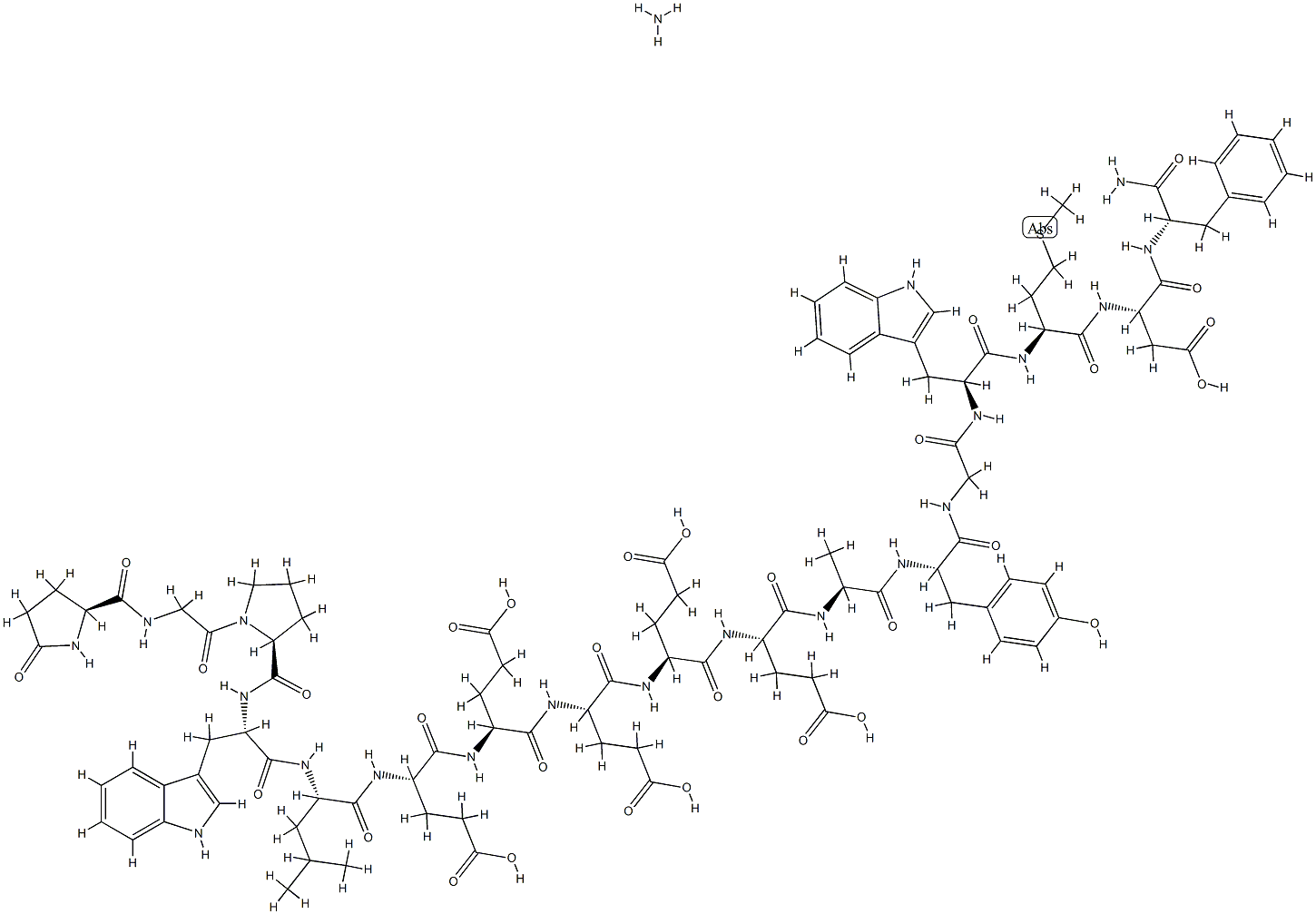 18-34-Gastrin I (pig), 18-(5-oxo-l-proline)-22-l-leucine-, ammonium salt结构式