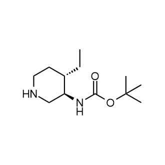 ((3R,4S)-4-乙基哌啶-3-基)氨基甲酸叔丁酯结构式