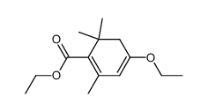 ethyl 4-ethoxy-2,6,6-trimethylcyclohexa-1,3-dienecarboxylate结构式