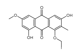 1-ethoxy-3,8-dihydroxy-6-methoxy-2-methyl-9,10-anthraquinone Structure