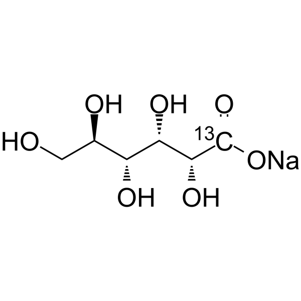 Gluconate-1-13C sodium Structure